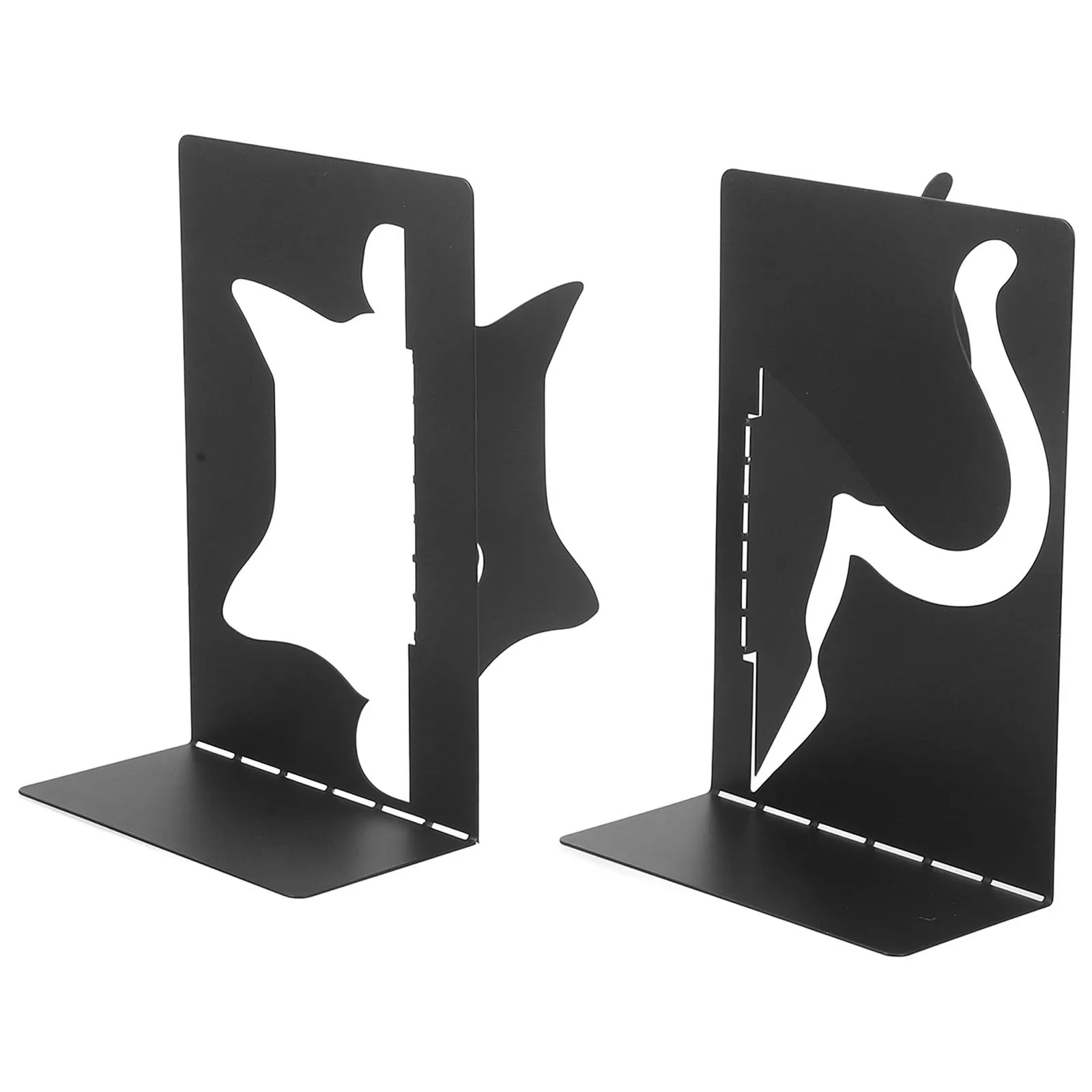 

Cute Cat Bookend Iron Metal Bookends For Shelves Home Office Organizer Heavy Duty Book Stand Holder Non-Slip Base