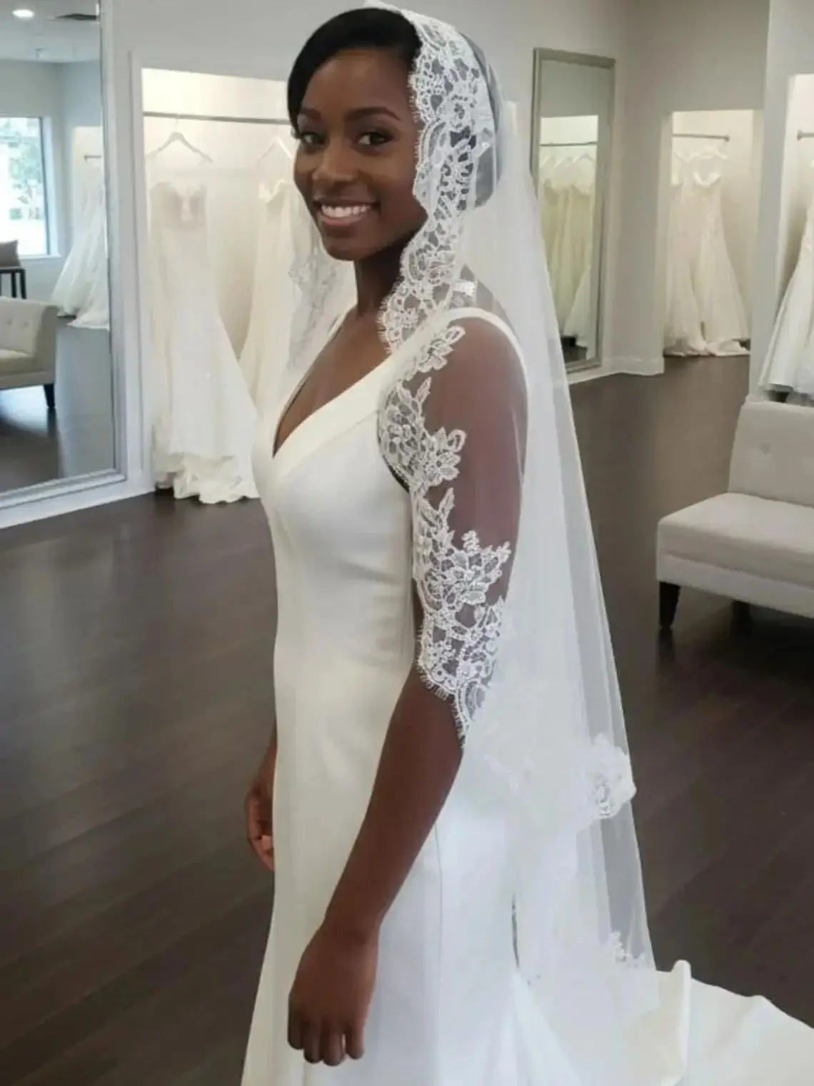 Mantilla Cape Wedding Veil 3M 4M 5M Long Full Lace Edge Cathedral Bridal Veils Wedding Accessories Doda Velo De Novias