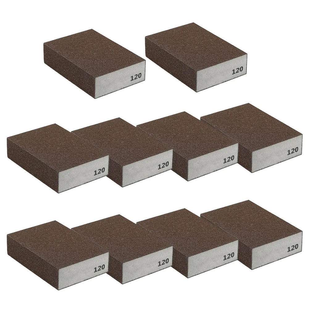 10pc Sponge Sanding Block Wet&Dry Polishing Sandpaper Abrasive Foam Pad 60/80/100/120/180/240/320 Grit Woodworking Grinding Tool