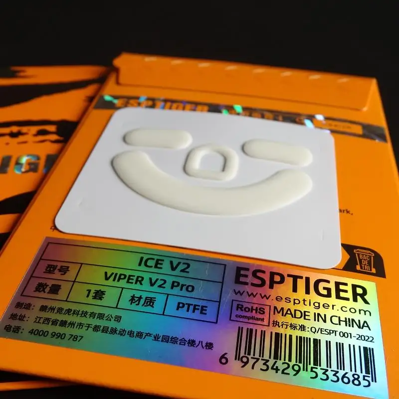 Espots PTFE-Mausfüße, ICE-Mausschlitten für V2Pro, präzise Haltbarkeit beim Gaming, sanftes Gleiten, F19E