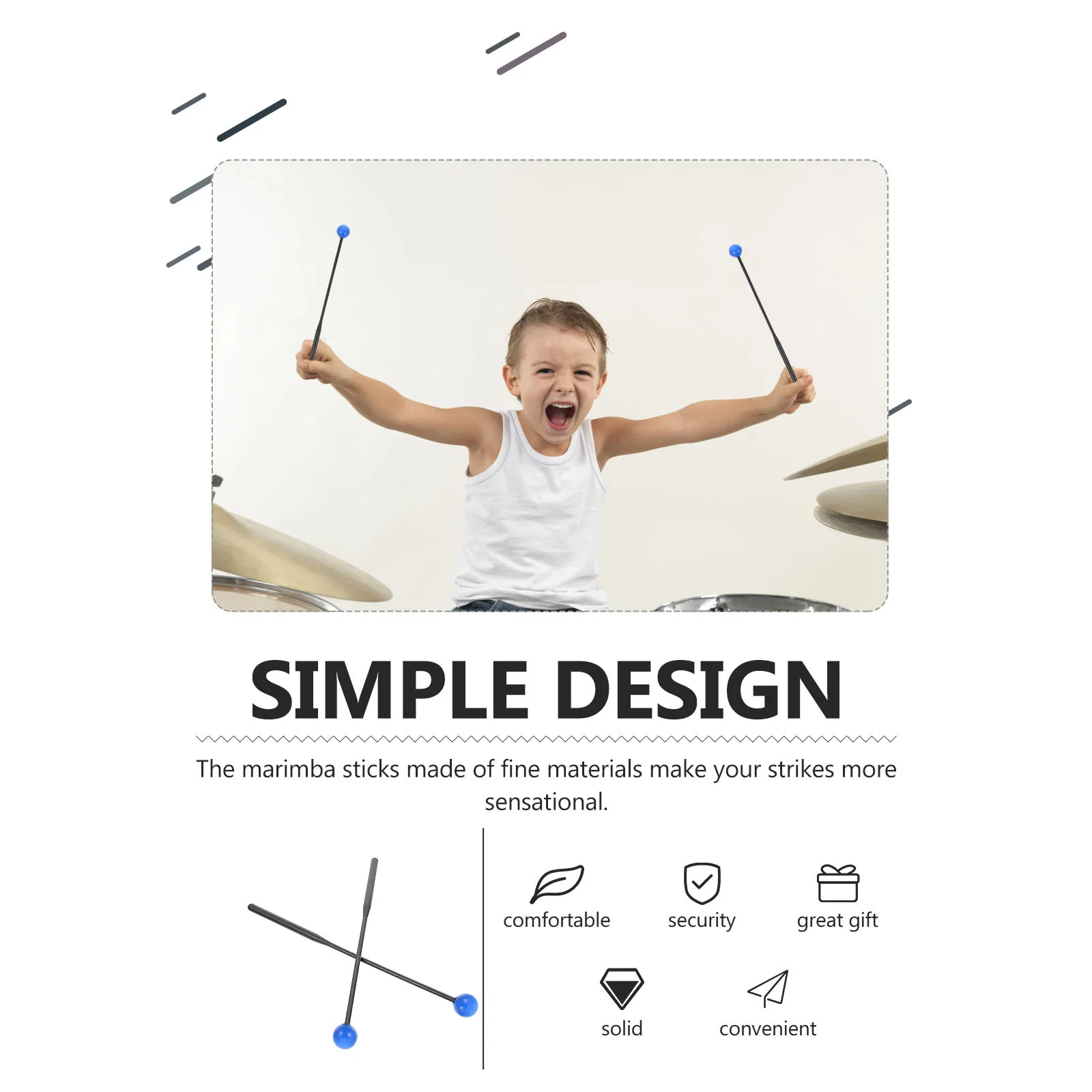 

2Pcs High Quality Tongue Drum Mallets Marimba Sticks Superb Craftsmanship Percussion Mallets for Beginners Marimba Sticks