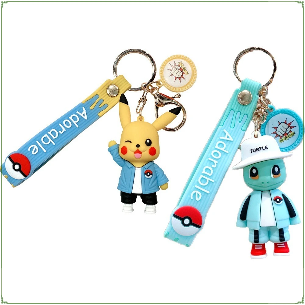 

Cartoon Pokemon Pikachu Keychains Fashion Schoolbag Pendant Keyrings Couple Car Key Chains Accessories Festival Creative Gifts