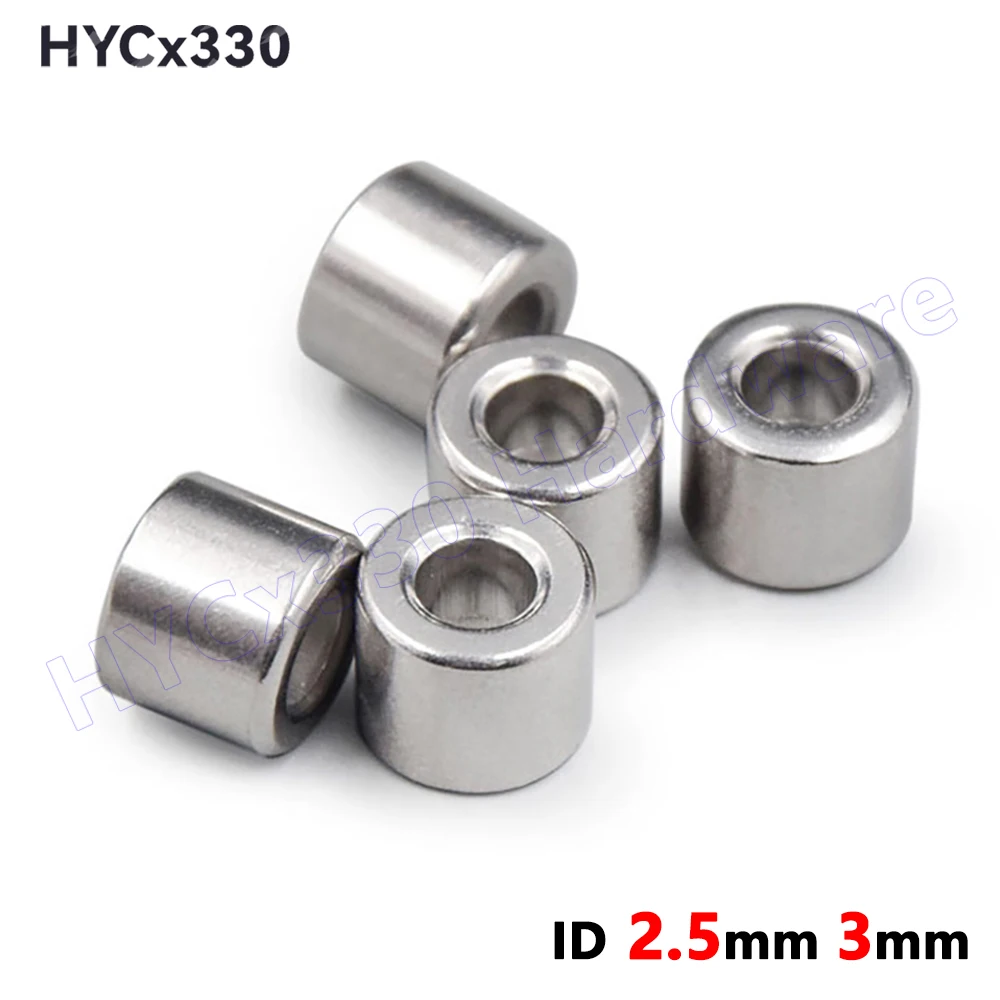 M2.5 M3 304 Stainless Steel Spacer, Unthreaded Bushing Washer, Round Hollow Standoff, Straight Through Column Gasket Sleeve