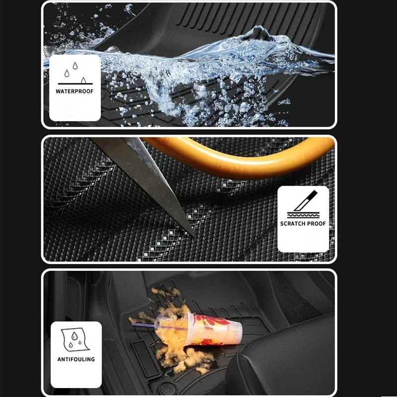 Car Floor Mats For Volvo XC60 PHEV 2018-2025 Cargo Liner Mat Backseat Protectors Non-slip Waterproof Foot Pad LHD TPE Car Carpet