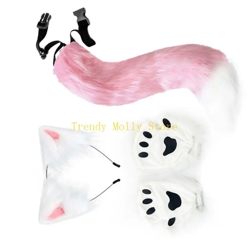 Guantes juego rol sintético no alérgicos N5KB, Plan agarre animal realista, para disfraces