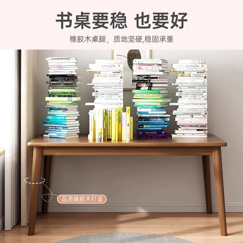 for Simple Rectangle Solid Wood Leg Desk for Student Adult Home Writing Study Bedroom Computer Table