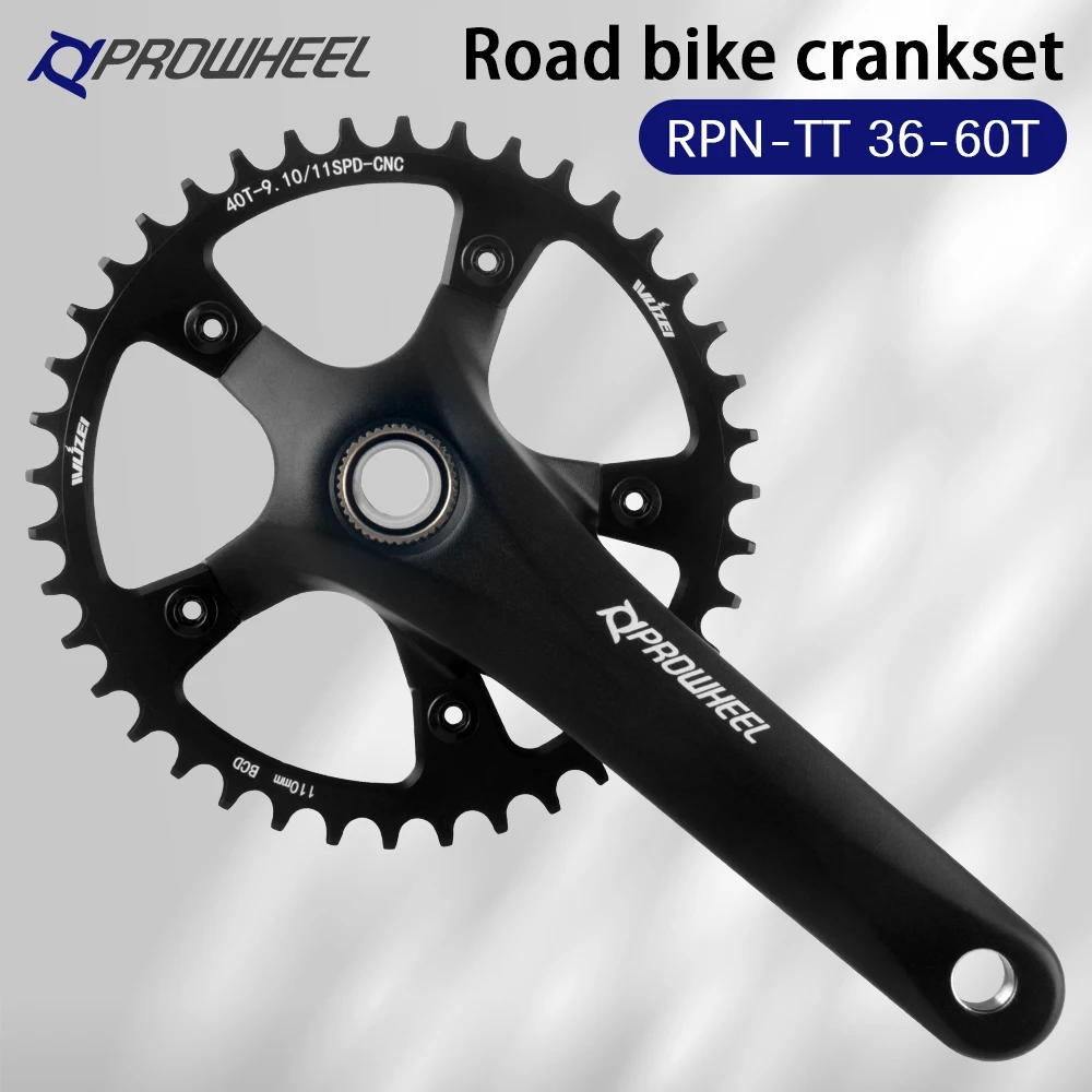 Prowheel Rennrad-Kurbelgarnitur 170 172,5mm Fahrradkurbel Schmal-Breit-Kettenblatt 36T-60T Krone 8 9 10 11 12 Gang für Shimano Teile – Detail 1