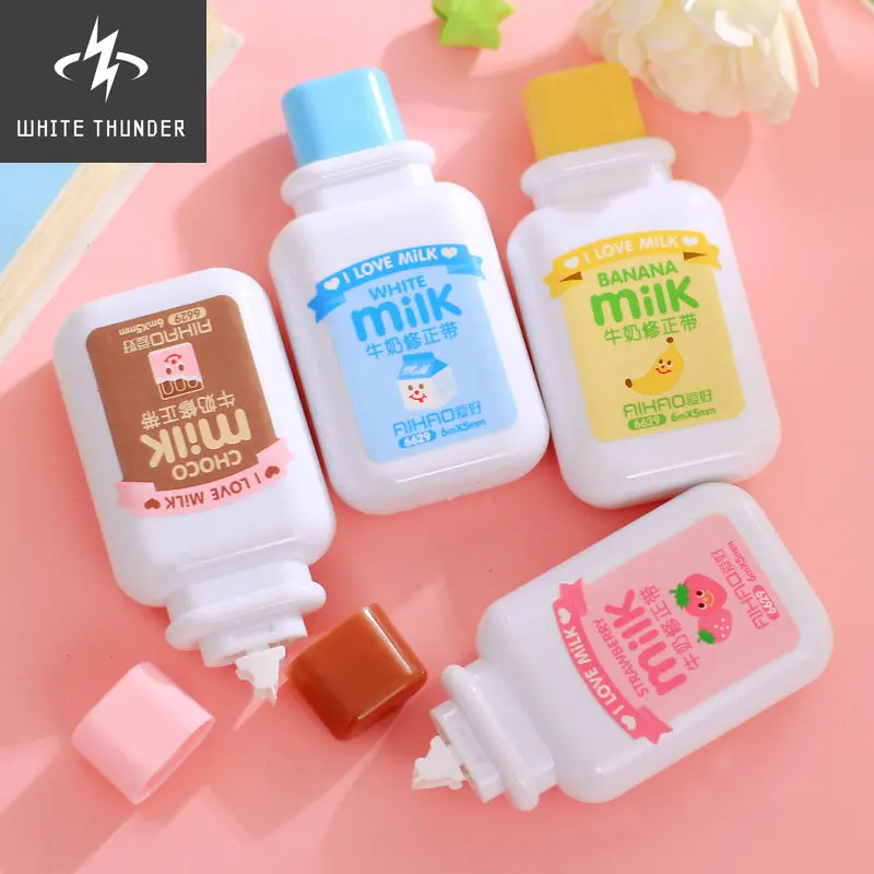 

Портативная Корректирующая лента для бутылки с молоком, милый белый корректор, рекламный подарок, канцелярские принадлежности, школьные и офисные принадлежности