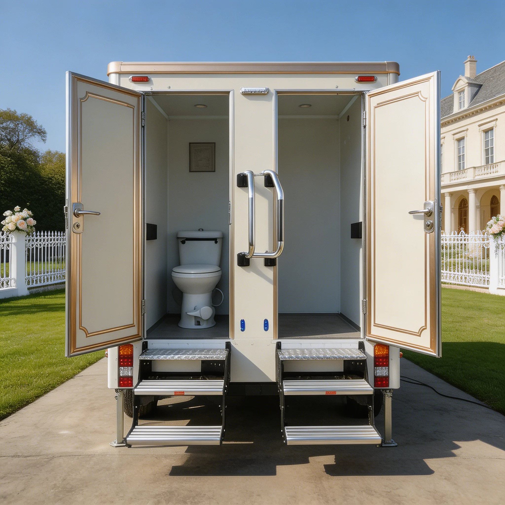 Customization 2 Stall Portable Commercial Mobile Restroom Trailer Outdoor Mobile Toilet Trailer Travel Trailers with Bathroom