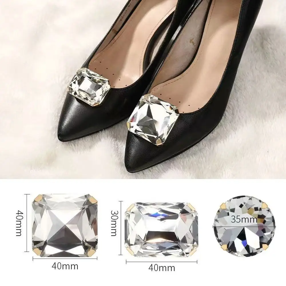 

1PC Accessories Wedding Bride Shoe Decorations Clip Rhinestone Removable Shiny Clips Glass Crystal Bag Decoration Buckle Women