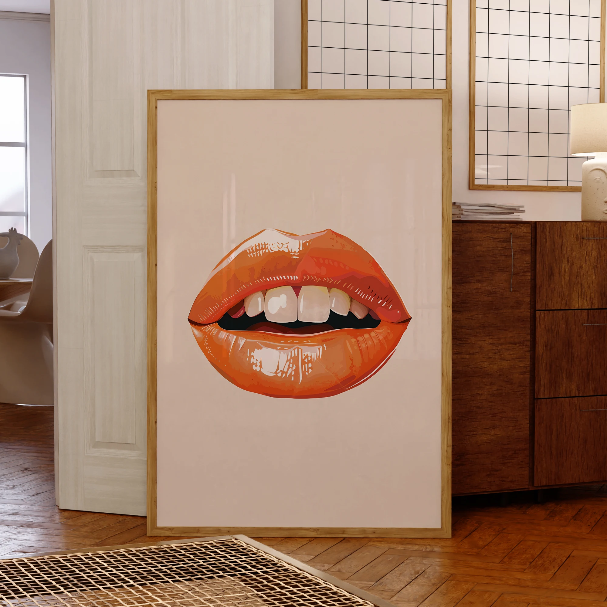 الحديثة ماستر لهب خمر الشفاه الكلاسيكية Colourfu جدار الفن يطبع قماش اللوحة المشارك صورة لغرفة المعيشة ديكور المنزل