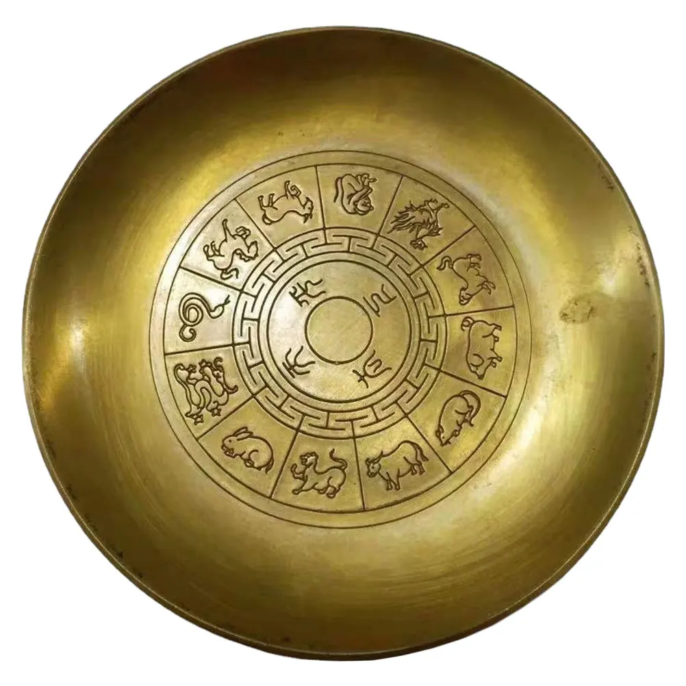 Miedziana szczotka do czyszczenia pędzli, wzór zodiakalny, styl retro, rękodzieło do kaligrafii, praktyczny prezent, miedziana ozdoba.