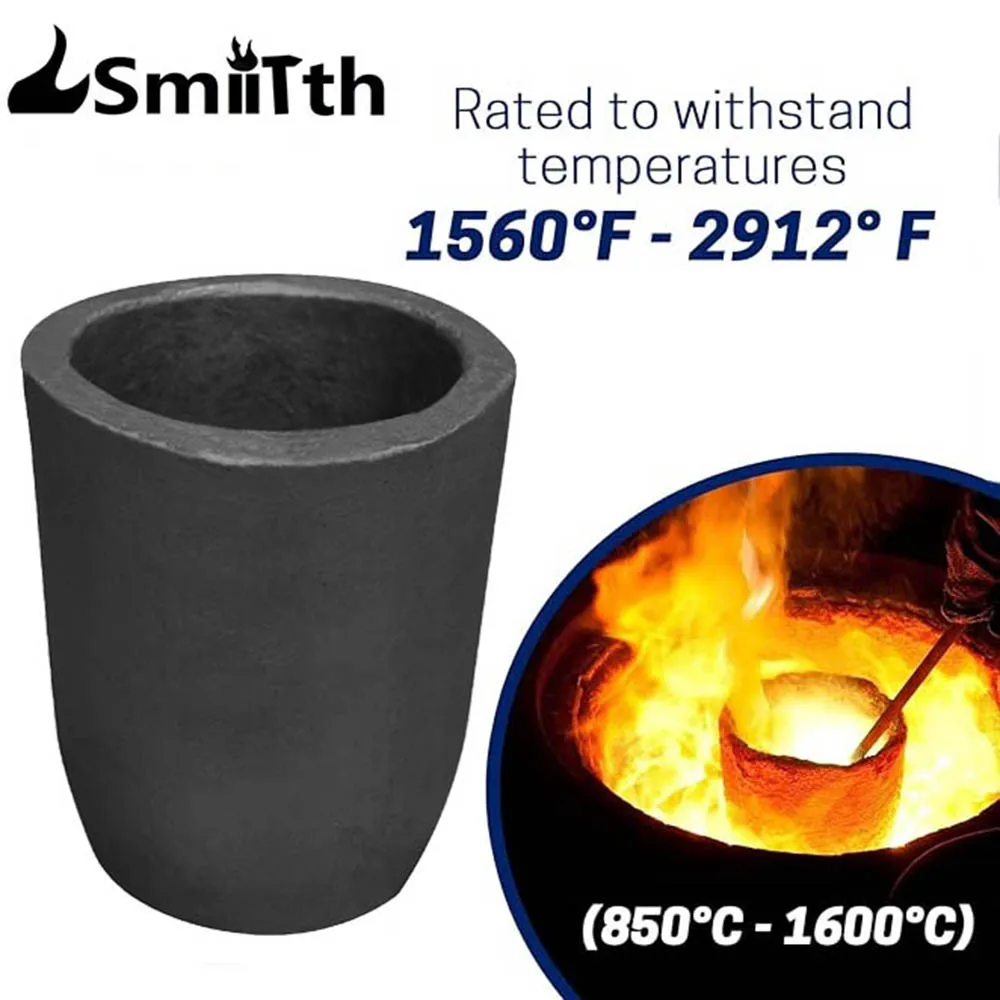 LSMIITTH 6&16&25KG Clay Graphite Crucible Foundry Cup Furnace Torch Melting Casting Refining Gold Silver Copper Brass Aluminum