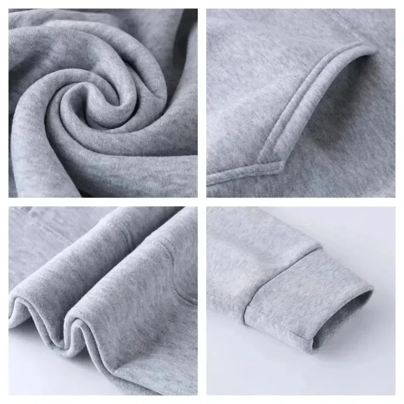 Brief Print Hoody Heren Y2k Retro Casual Herfst Winter Fleece Voorvak Losse Lange Mouw Hoodies Man