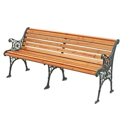 Park chair outdoor bench lion head auspicious wheel villa garden courtyard leisure backrest cast iron solid wood bench