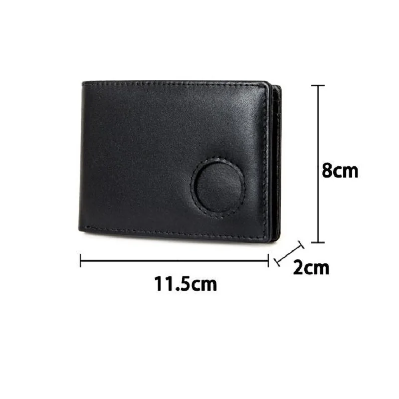 Slim Genuine Leather Wallet for Men Airtag Hidden Carbon Fiber Pattern Bifold Wallet Man RFID Blocking Credit Card Holder Purse