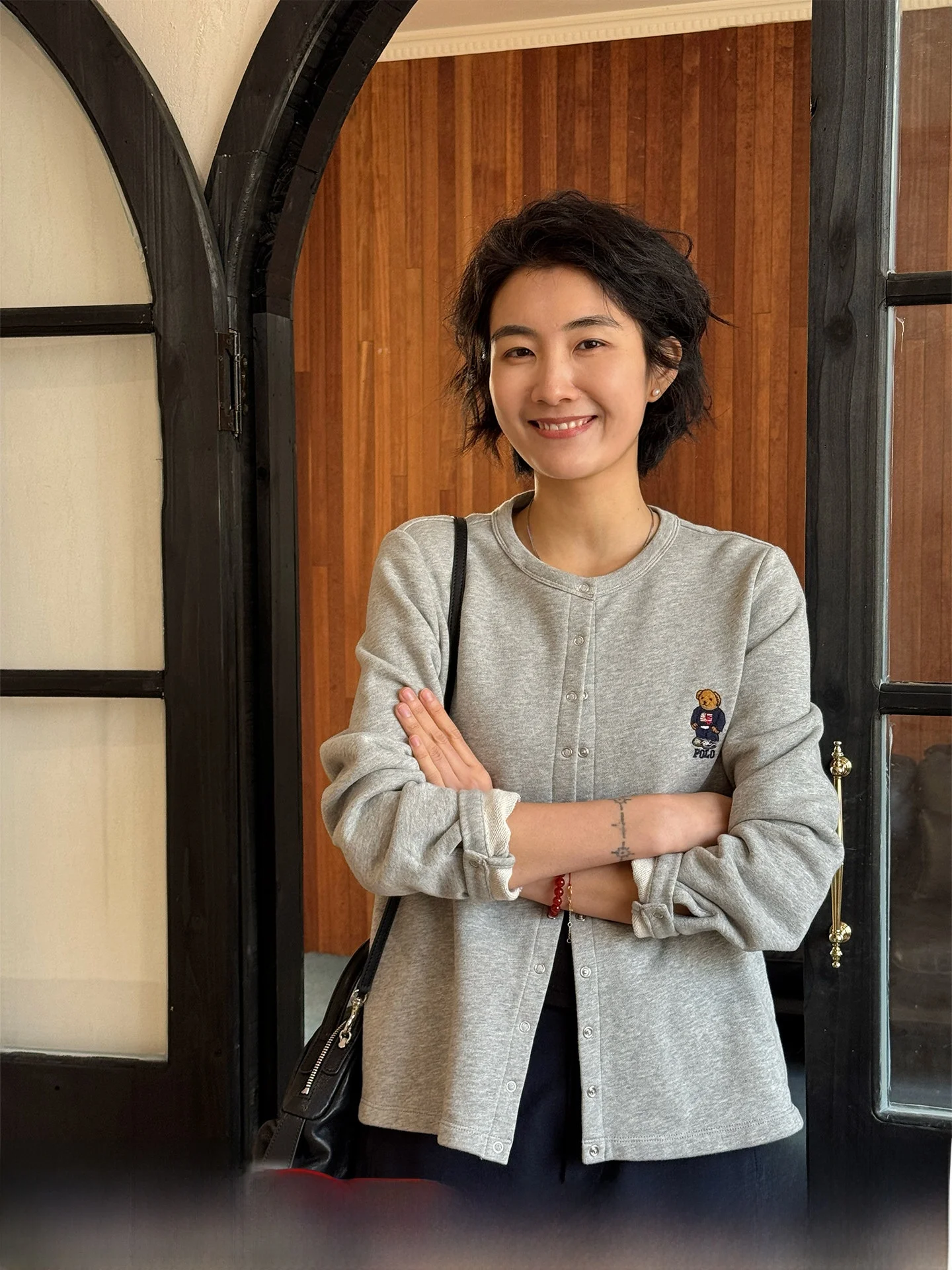 

Langqing ey Embroidered Pure Cotton Sweatirt Cardigan Women's Spring Casual Long Sve round Ne Jaet