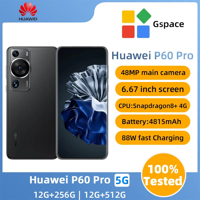 Huawei P60 Pro 4G  6.67 Inches Snapdragon 8+ Gen1 Smartphone Kunlun Glass Screen HarmonyOS IP68 Waterproof Original Used Phone