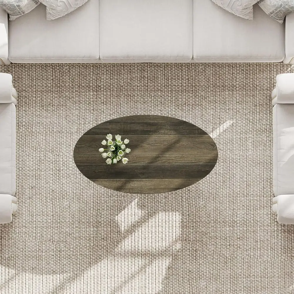 طاولة قهوة بيضاوية ضيقة على الطراز الرمادي مع أرجل معدنية ورف لغرفة المعيشة، سهلة التجميع #5