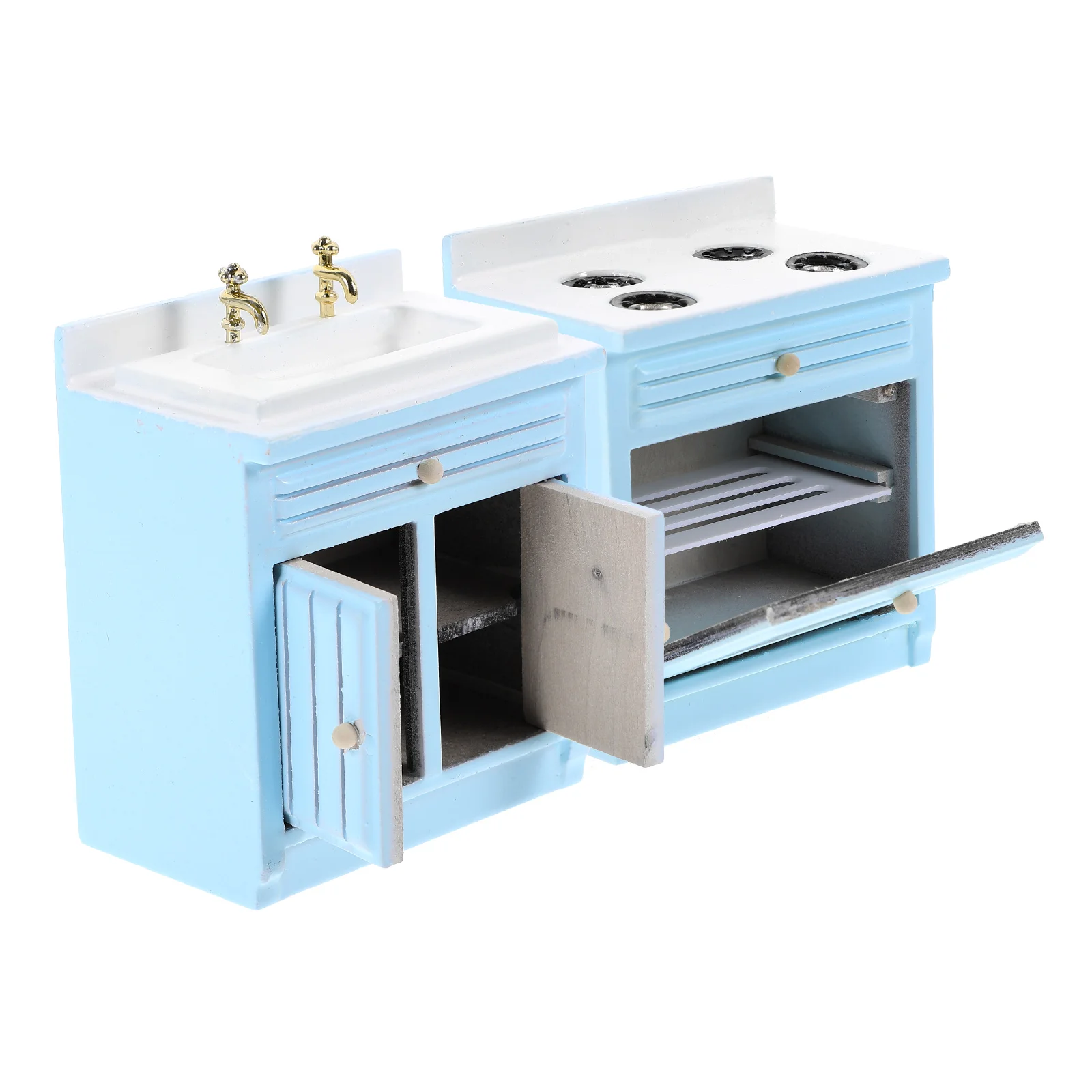 Mini accesorios de cocina, lavabo para el hogar, escena, modelo de muebles para fregadero, juego de miniaturas, estufa de cocina