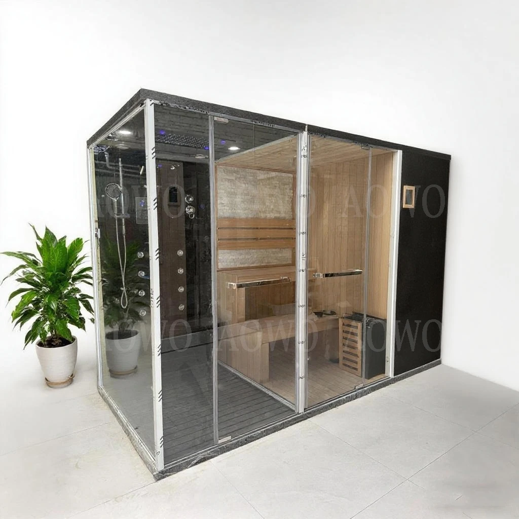 غرفة بخار جافة مستقلة وغرفة مسبقة الصنع بالبخار الرطب Harvia Sauna Si Camera Cu Hamman Pietre Pentru Terapie Cu Sare