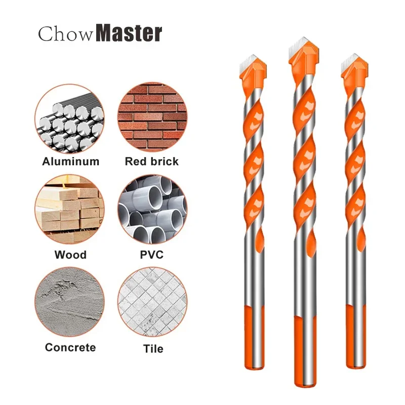 3-12mm10pcs Multifunction Drill Bits Ceramic Wall Glass Punching Hole Working Hand Tool Triangular Twist Drill Bit Carbide Drill