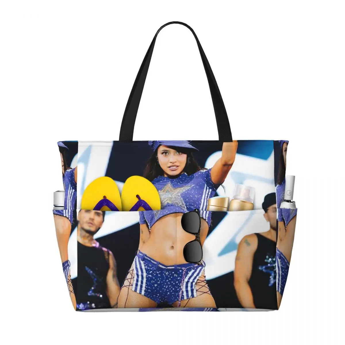 

Singer Emilia Mernes Cover Emilia Mp3 Beach Tote Bag Sport Gym Yoga Duffle Large Tote Bag Women Travel Bag Fitness bag