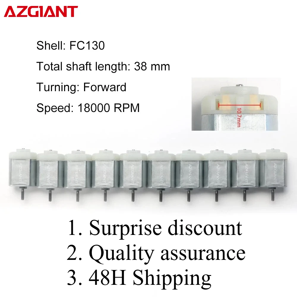 

10PCS FC130 DC Motor 18000RPM 38mm DIY Repair Engine For Car Replacement Power OEM Accesseries Forward Rotation Toy High Quality