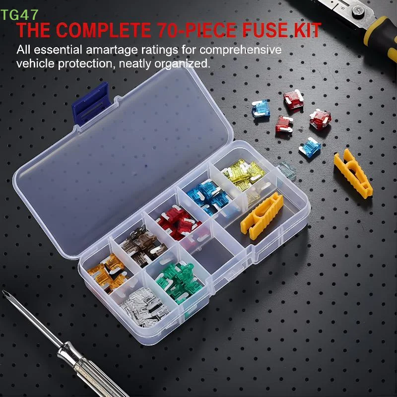 【LS】【HB】71Pcs 5A 7.5A 10A 15A 20A 25A 30A Mixed Sizes Low Profile Kit Micro Mini Blade Fuse Auto Car Truck Motorcycle Fuses