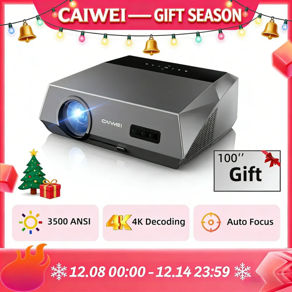 CAIWEI A10Q Projector 4K Full HD 1080P Home Theater Google TV WiFi Smart TV Autofocus Netfli Beamitaria voor Outdoor