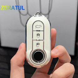 3 Buttons For Fiat Ducato 500 500L Panda Grande Punto Lancia Musa TPU Auto Shell Fob Holder Car Flip Key Case Cover Accessories