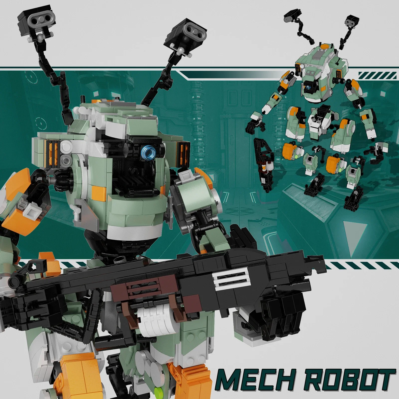 Moc Titanfalls BT-7274 Vanguard-Class Titan Mecha Building Blocks Set ชุดหุ่นยนต์นักรบ Mech-exoskeleton ของเล่นเด็ก ของขวัญ