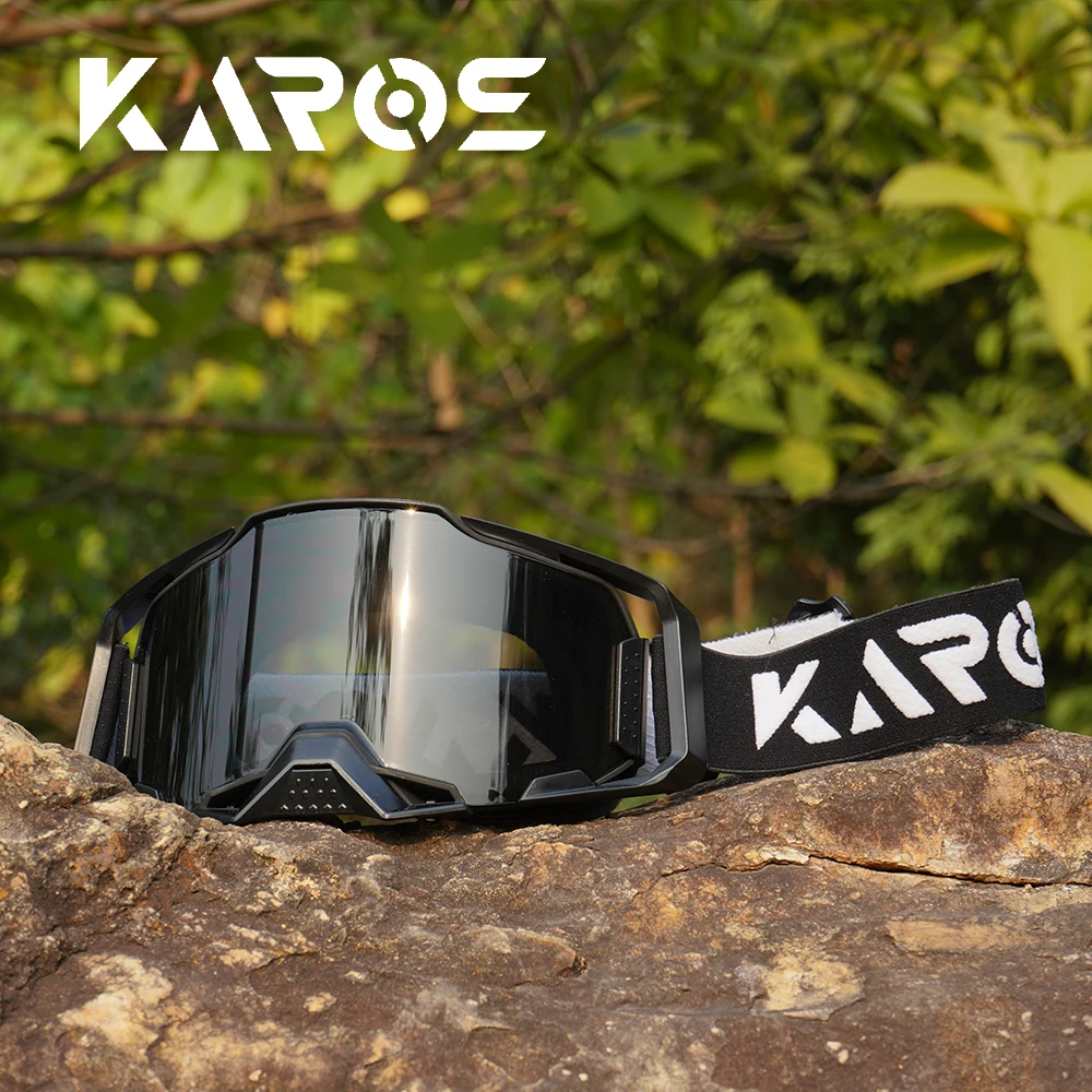 Karos Motocross Goggles Cycling Driving Glasses UV400 Windproof Motorcycle Eyewear Men Safety Protective MX Helmet Sunglasses