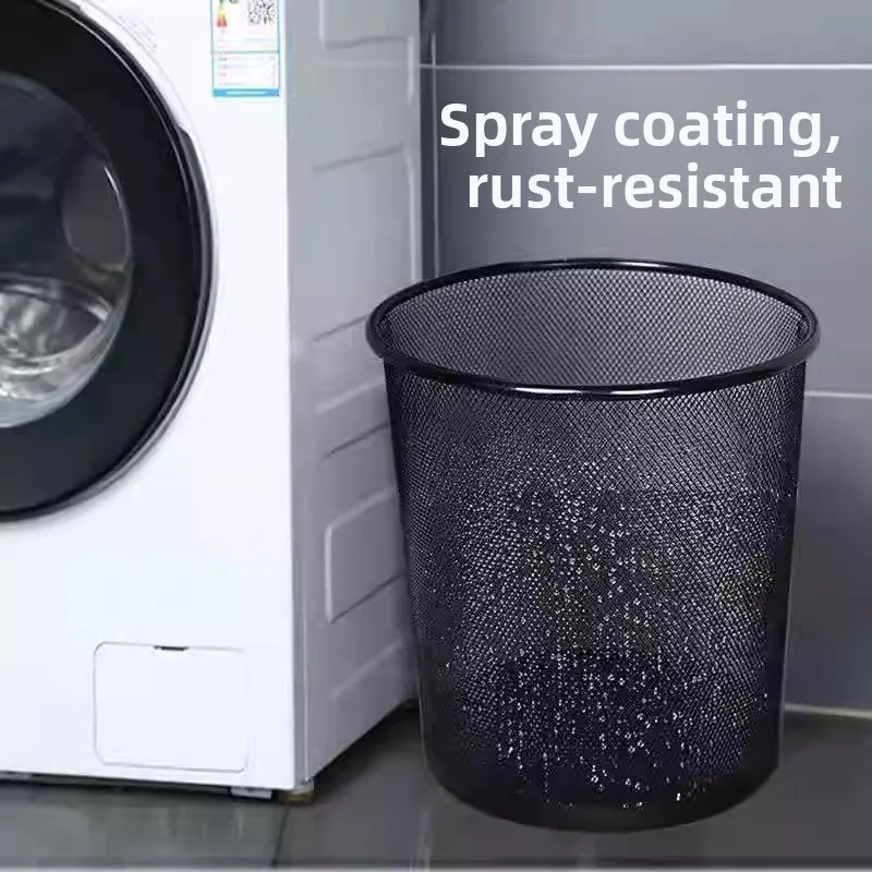

Large Capaci Metal Wire Me Tra Can Office Home Kitchen Batoom Anti-Rust Thiened Wire Basket Waste Bin Garbage Can