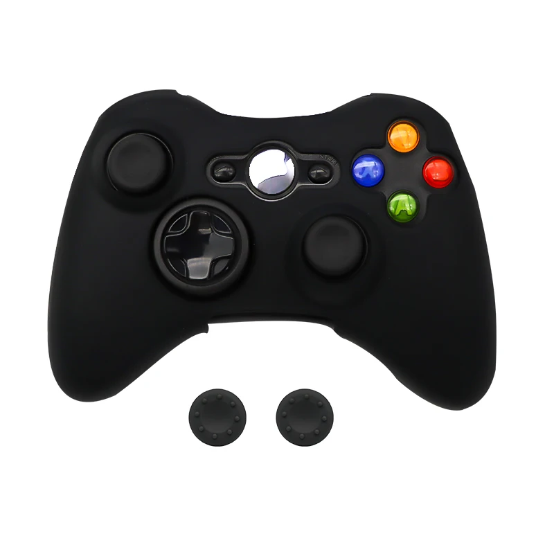 Silicone Protective Skin Case for XBox 360 Gamepad Rubber Shell Skin For Xbox 360 Controller + 2 Thumb Grips Caps