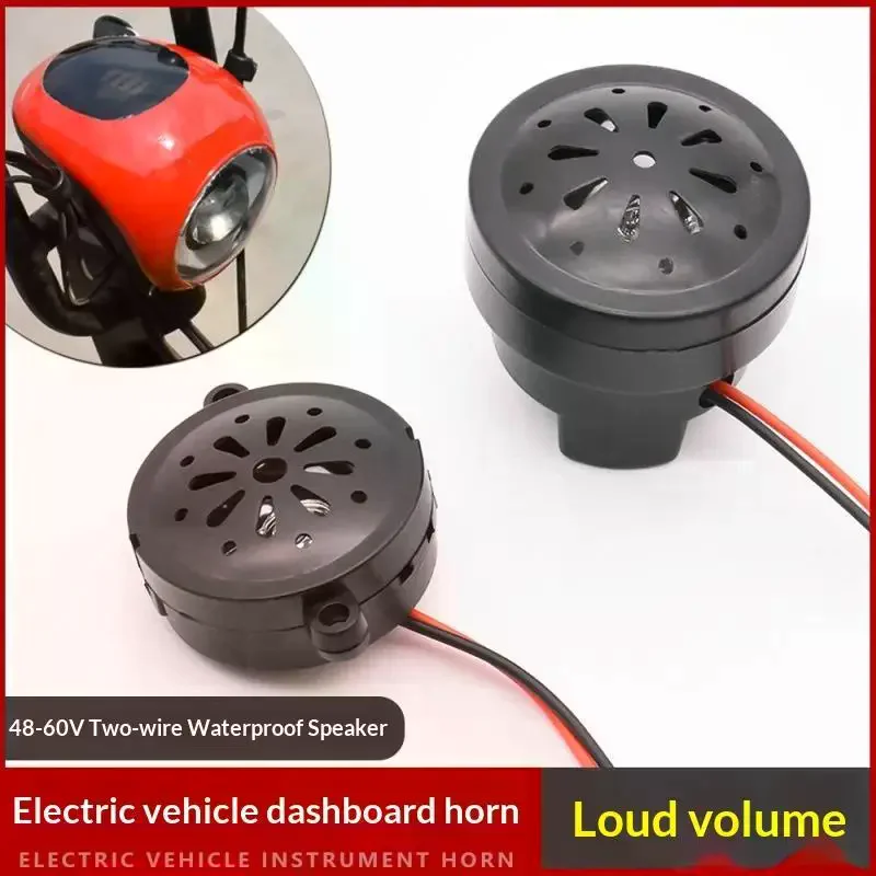2-Wire Electric Bicycle Instrument Assembly 48V 60V with Horn LED Headlight Display for E-scooter Repair Parts