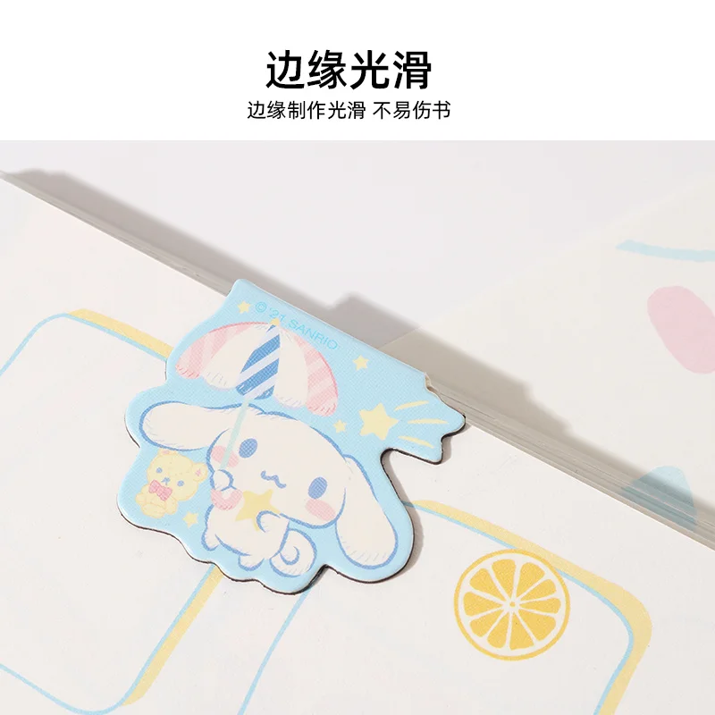 4pcs Genuine Sanrio Cute Magnetic Bookmark Kuromi  Cinnamoroll Student Practical Girl Heart Cartoon Exquisite Bookcase