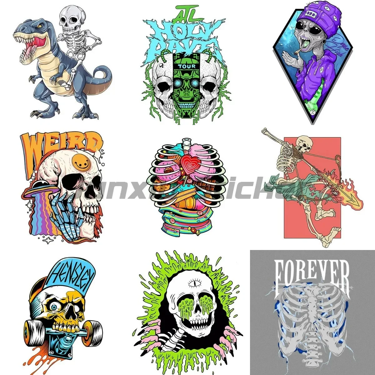 

Creative Personalized Punk Skull Interesting Sticker Anime Car Moto Truck Bike Window Wall Door Sticker Customizable