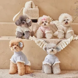 Fashion Lace Base Coat Dog Skirt Teddy Small Dog Princess Wind Clothes Cat Clothing New Dog Clothes for Small Dogs Chihuahua