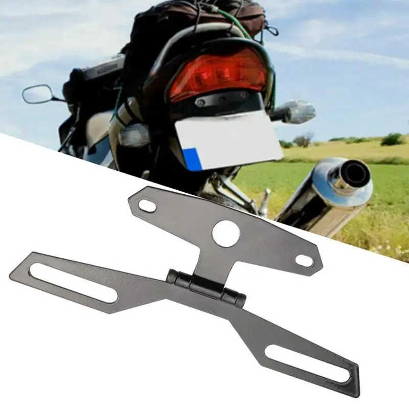 Motorcycle License Plate Holder Motorcycle Rear License Plate Mount Holder Adjustable Fold Motorbike License Plate Bracket