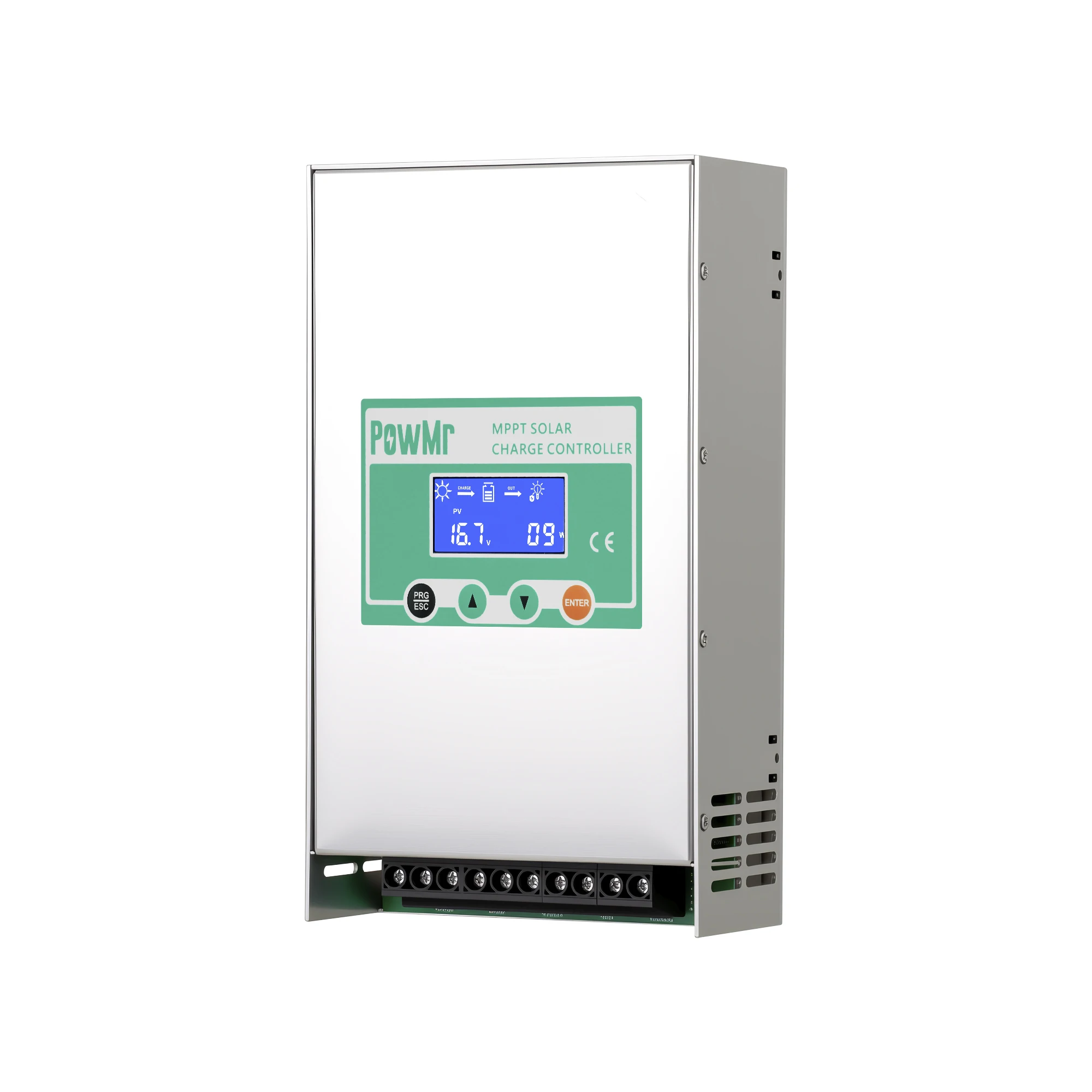 PowMr 80A MPPT Solar Laderegler für Blei- und Lithiumbatterien 12V/24V/36V/48V, max PV-Eingang 1200W/2400W/3600W/3840W, PV-Spannung 20-150V, 3-stufiges Laden, LCD-Display, Überhitzungs- & Verpolschutz