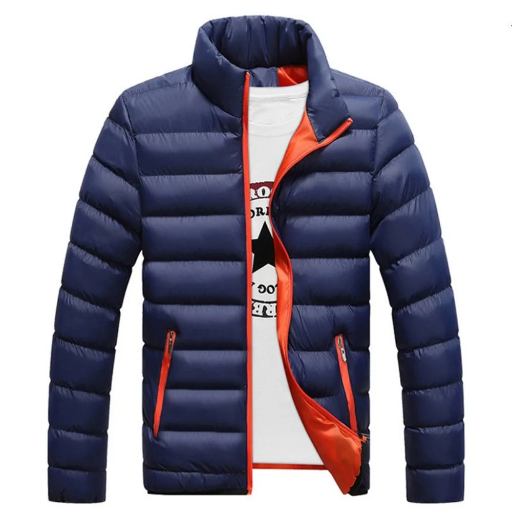 2024 Fashion Trend Versatile Casual Winter jacket Long sleeve cotton-padded zipper men\'s stand-up collar plus size cotton