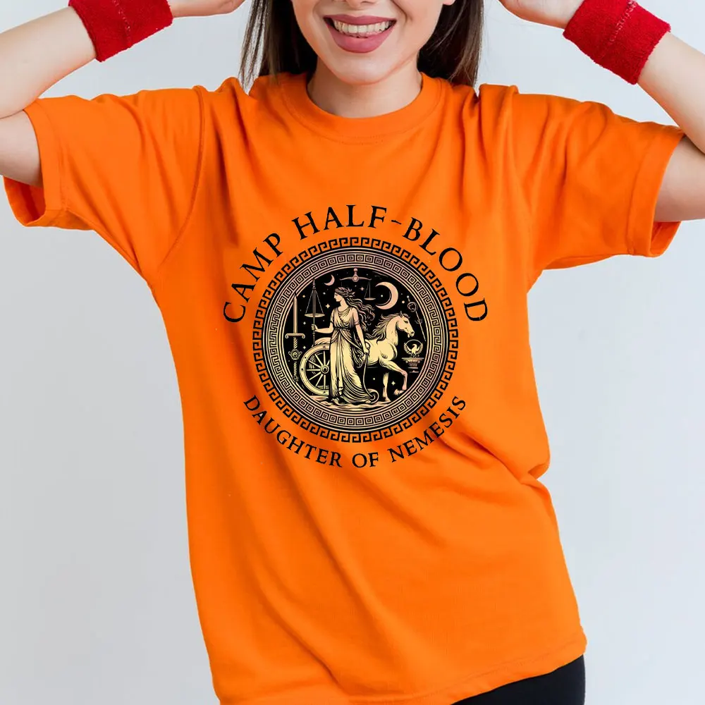 Daughter of Nemesis Camp Half-Blood Shirt – Cabin 16 Percy Jackson Tee Cotton Breathable Printed T-shirt Round-neck Printed Top