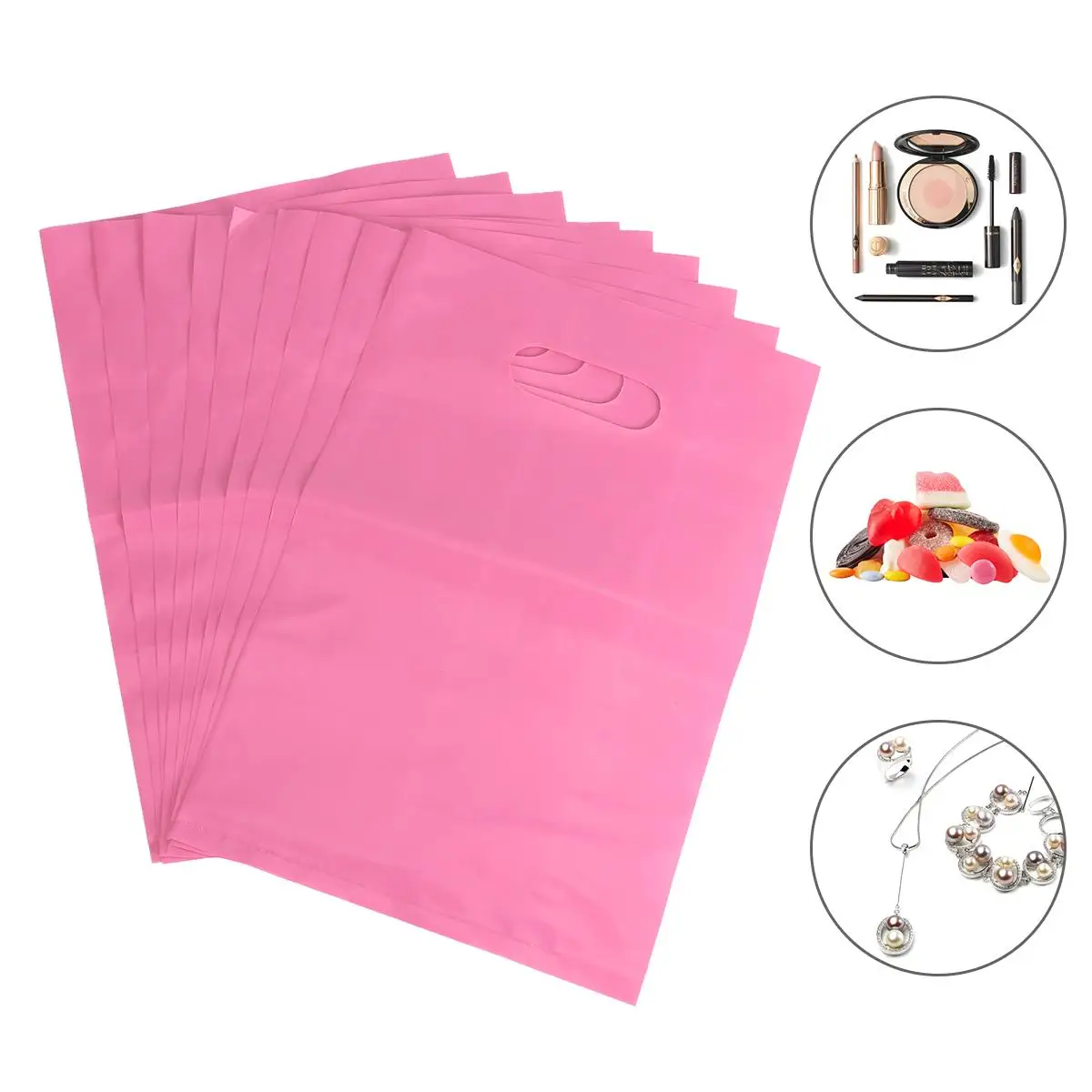 

100pcs Plastic Tote Bag Storage Flat Bags for Food Home Party New Material Gift Durable Safe Candy Pouch Portable