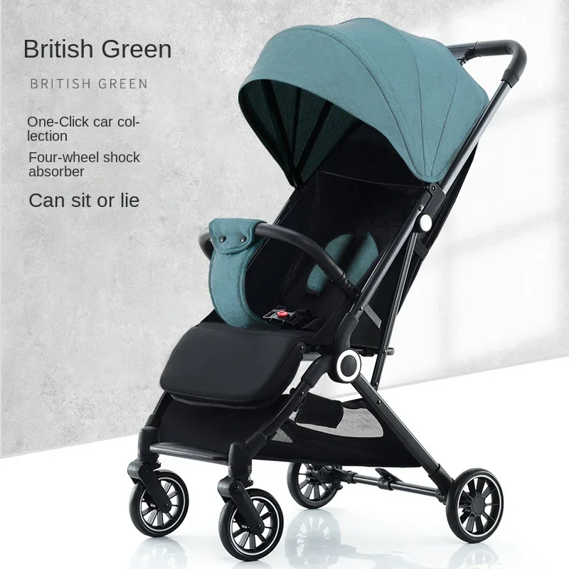 Newborn Stroller High Landscape Lightweight Travel Stroller Two-way Swivel Seat Foldable Adjustable Four-wheeled Baby Stroller