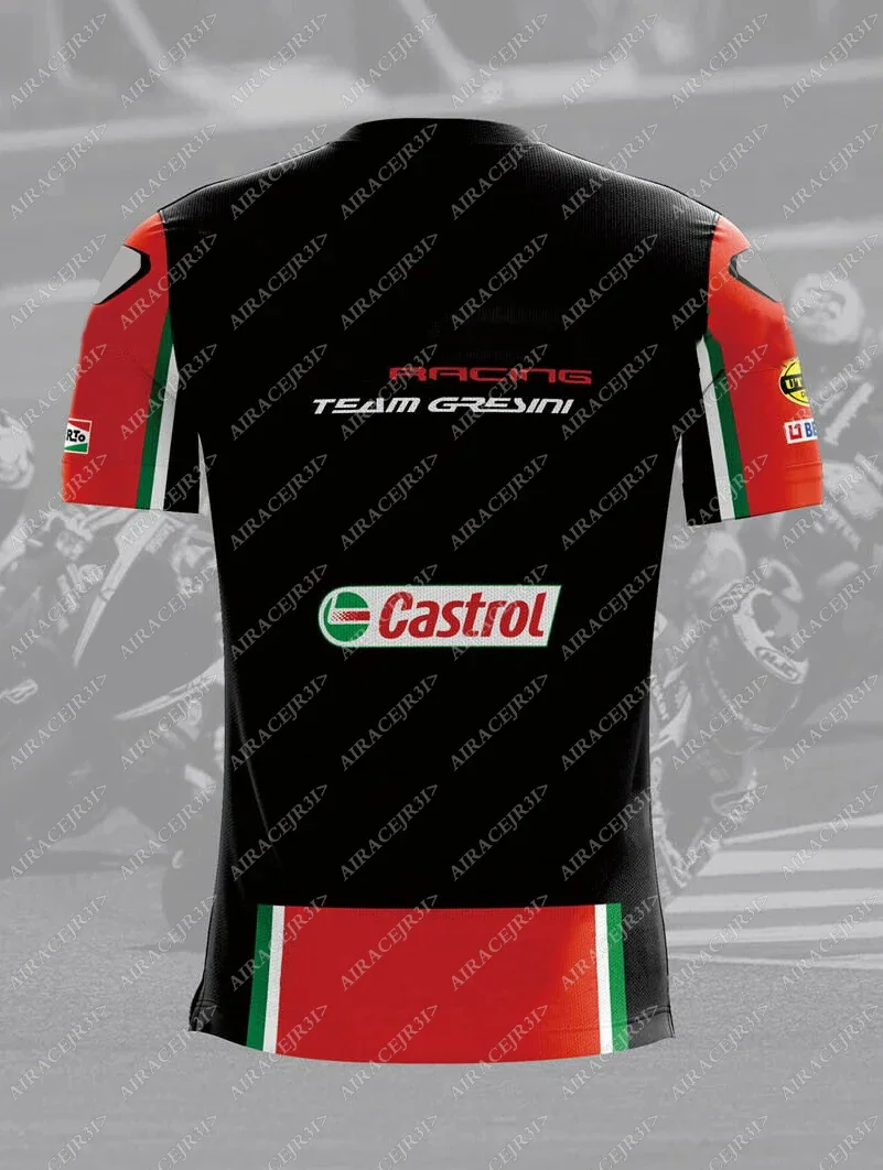 Motos GP For Aprilia Racing Team T-shirt Motorcycle Red/Black Men's Quick Dry Breathable Not Fade Short Sleeve Jerseys