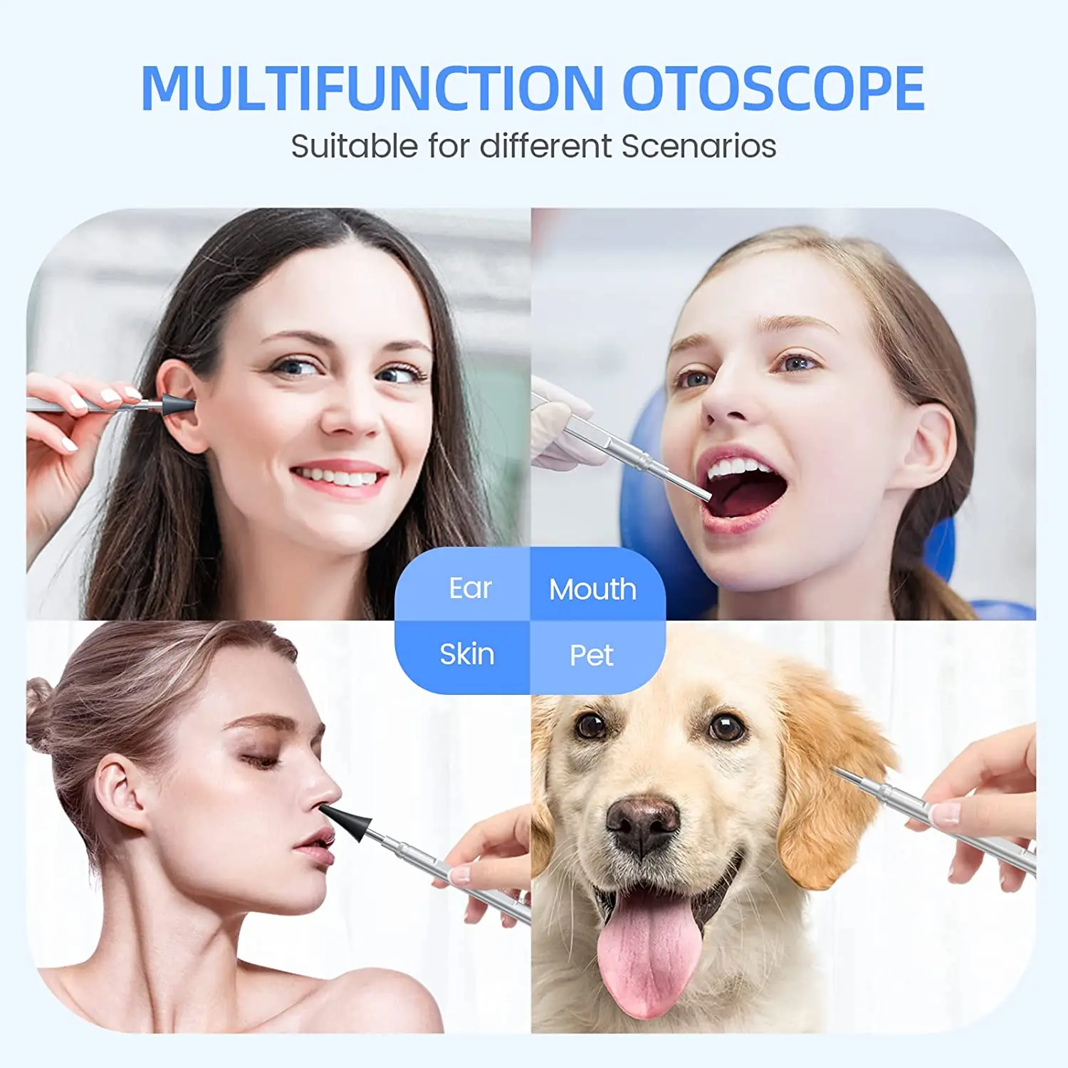 Digital Otoscope with 4.5 Inches Screen 3.9mm Ear Camera with 6 LED Lights 32GB Card Ear Wax Removal Tool Specula and 2500 mAh