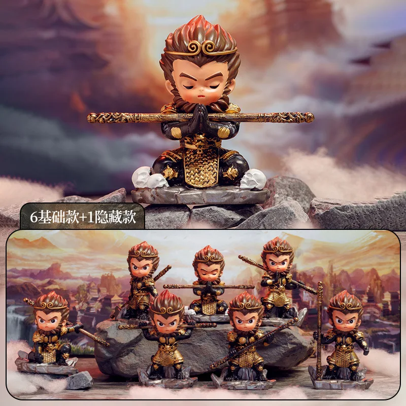 Hot 6pcs Black Myth Wukong Blind Box 2024 New Handmade Cute Journey To The West Series Prize Boy Birthday Gift Collect Ornaments