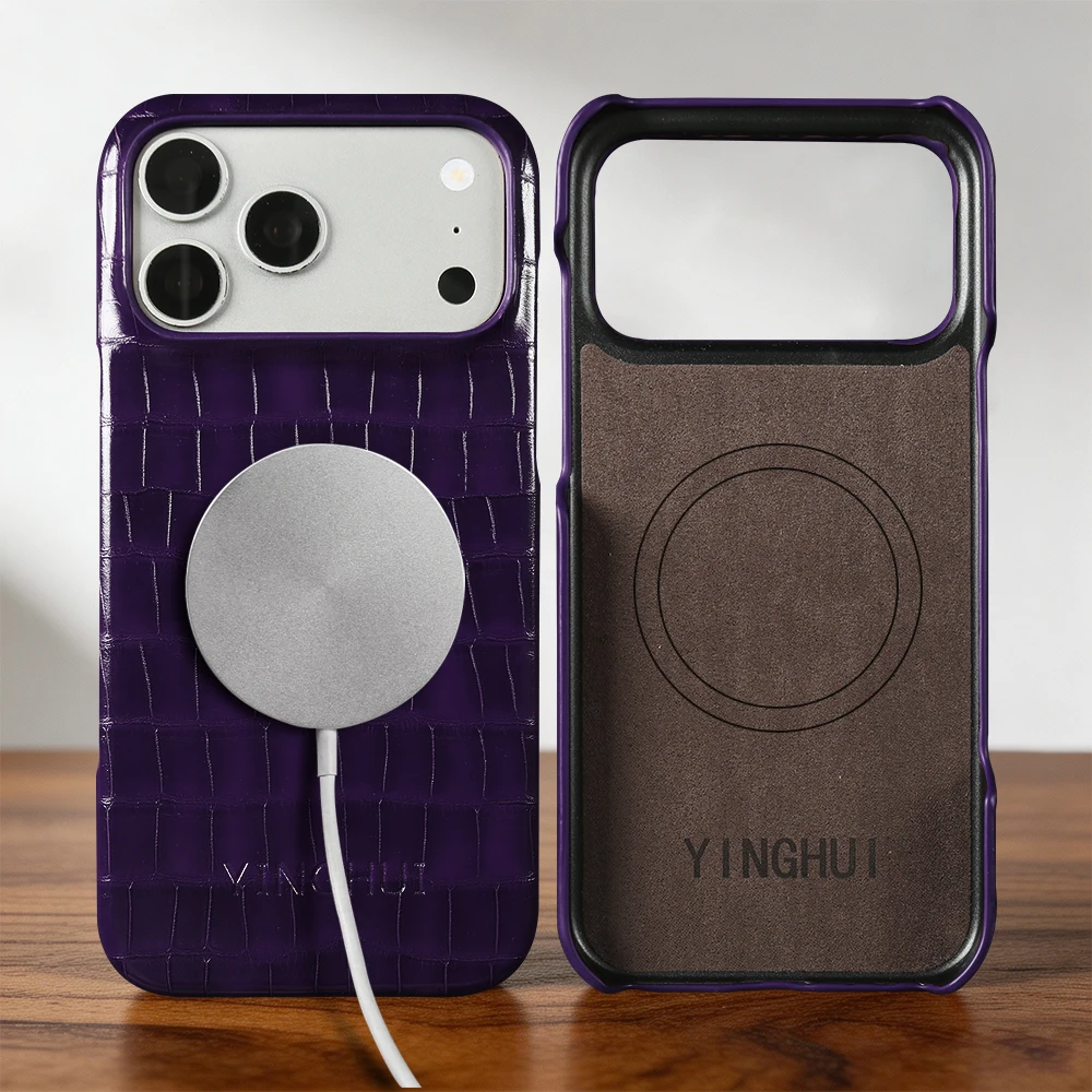 Magnetic Crocodile Leather Case For iphone 17 Pro Max Air 17e 16e 16 15 14 Plus 13 12 Mini 11 Back Cover For Magsafe Phone Cases