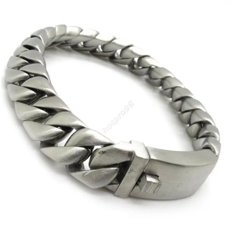 12mm Solid Sliver Wristband Charm Links Bracelet Bangle Chain 316L Stainless Steel Fashion Jewelry New Arrival